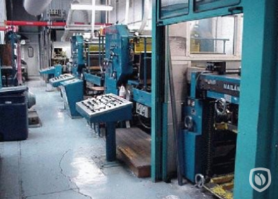 Mailander 122 tandem printing line with Mailander 460 inline coater and LTG oven