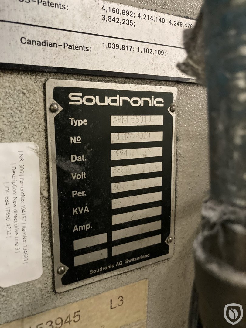 Soudronic machine plate