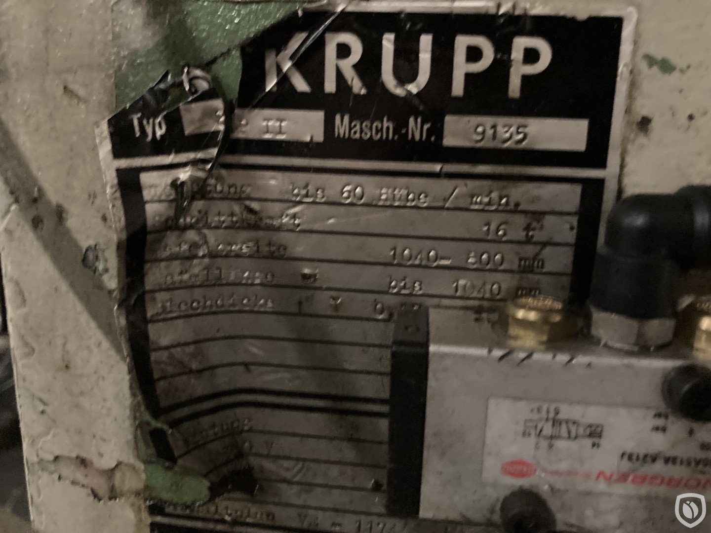 Krupp machine plate