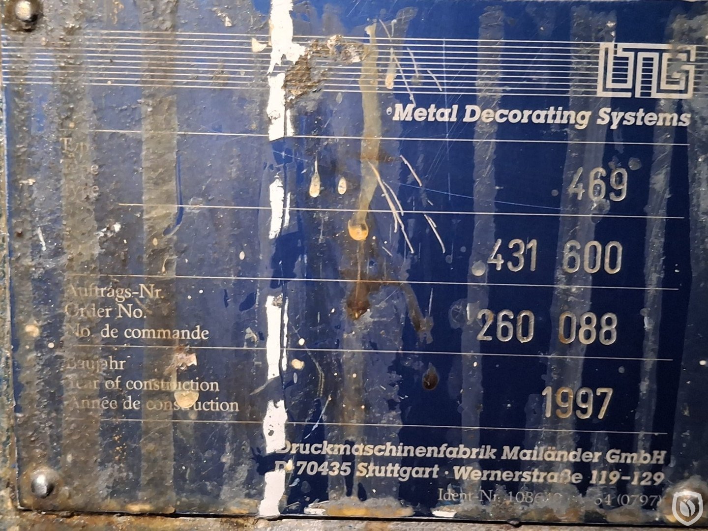 machine plate Mailander 469 coater